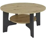 Mid.you Couchtisch, Anthrazit, Eiche Artisan, Holzwerkstoff, rund, 80x42.2x80 cm, FSC