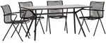 Acamp Gartengarnitur, Anthrazit, Schwarz, Taupe, Metall, Kunststoff, Glas, 80x75x160