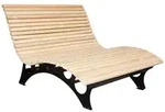 Home Deluxe Wellenholzliege, Natur, Holz, 150x114x157 cm, Gartenm&ouml;bel, Gartenliegen