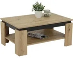 Boxxx Couchtisch, Schwarz, Eiche Artisan, Holzwerkstoff, rechteckig, eckig,