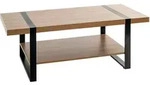 Couchtisch, Schwarz, Eiche, Metall, Holzwerkstoff, rechteckig, Kufe, Flachrohr,
