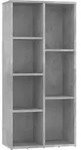 vidaXL B&uuml;cherregal, Grau, Holz, 7 F&auml;cher, Rechteckig, 50x106x25 cm, Wohnzimmer,