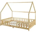 [en.casa] Hausbett, Natur, Holz, Kiefer, 120x200 cm, Kinder- & Jugendzimmer,
