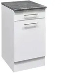 P & B K&uuml;chenunterschrank, Grau, Wei&szlig;, Holzwerkstoff, 1 F&auml;cher, 1 Schublade(n)