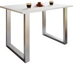Mid.you Esstisch, Silber, Wei&szlig;, Metall, Holzwerkstoff, rechteckig, U-Form, 50x76x110