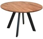 Mid.you Esstisch, Schwarz, Akazie, Holz, Metall, Akazie, massiv, rund, eckig,