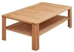 Carryhome Couchtisch, Kernbuche, Holzwerkstoff, massiv, rechteckig, eckig,...