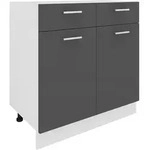 Mid.you K&uuml;chenunterschrank, Anthrazit, Wei&szlig;, Holzwerkstoff, 1 F&auml;cher, 2
