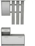 Mid.you Garderobe, Grau, Wei&szlig;, Glas, Holzwerkstoff, Betonoptik, 97x190x25 cm, FSC