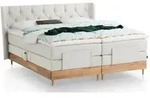 Belanoti Boxspringbett, Beige, Textil, Echtholz,Eiche, 7-Zonen, 160x200 cm,