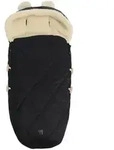 Kinderwagenfusssack, Schwarz, Naturmaterialien, F&uuml;llung: Wolle, 43x93 cm,...