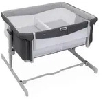 Chicco Beistellbett Next2Me Twins, Grau, Metall, Textil, 98x98x62 cm, Netzfenster,