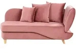 Beliani Chaiselongue-Rechtsseitigerosa, Pink, Braun, Textil, 155x76x69 cm,