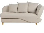 Beliani Chaiselongue, Hellbraun, Beige, Textil, 156x73x69 cm, Wohnzimmer,...