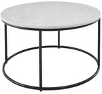 Carryhome Couchtisch, Schwarz, Wei&szlig;, Stein, rund, 80x46x80 cm, Wohnzimmer,