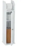 Relaxdays Toilettenrollenhalter, Wei&szlig;, Holzwerkstoff, 20x78.5x18 cm, Badaccessoires