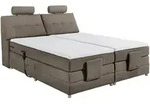 Mid.you Boxspringbett, Braun, Kunststoff, H2, 7-Zonen, 180x200 cm, gepolstertes