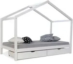 Homestyle4u Hausbett, Wei&szlig;, Holz, 208x160x96 cm, Kinder- & Jugendzimmer,