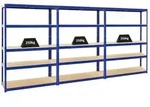 Proregal Schwerlastregal, Blau, Metall, Rechteckig, 360x180x45 cm, Freizeit,