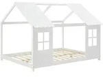 [en.casa] Hausbett, Wei&szlig;, Holz, Kiefer, 120x200 cm, Kinder- & Jugendzimmer,