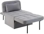 tectake Schlafhocker, Grau, Textil, 74x79x170 cm, Wohnzimmer, Sessel,...