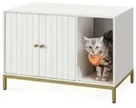 Boxxx Katzentoilette, Wei&szlig;, Gold, Metall, Holzwerkstoff, rechteckig, 80x55x50 cm,