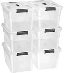 Juskys Aufbewahrungsbox, Wei&szlig;, Kunststoff, 33x26x45 cm, Ordnen & Aufbewahren,