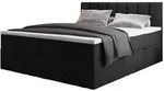 Trada Boxspringbett, Schwarz, Textil, H3, Rechteckig, 140x200 cm, Schlafzimmer,