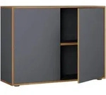 P & B Aktenschrank, Anthrazit, Honigeiche, Holzwerkstoff, 1 F&auml;cher, 100x74x33 cm,