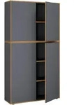 P & B Aktenschrank, Anthrazit, Honigeiche, Holzwerkstoff, 3 F&auml;cher, 100x183x33 cm,