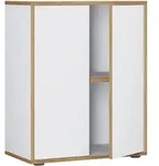 P & B Aktenschrank, Wei&szlig;, Honigeiche, Holzwerkstoff, 1 F&auml;cher, 60x74x33 cm,