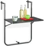 Relaxdays H&auml;ngetisch, Schwarz, Kunststoff, Metall, 59.5x83x59 cm, Balkonm&ouml;bel,
