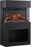 Elektrokamin, Schwarz, Metall, Glas, 48.0x75.0x21.7 cm, Fernbedienung, Flammeneffekt