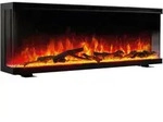 Elektrokamin, Schwarz, Metall, Glas, 107.1x43.0x20.0 cm, Fernbedienung, Flammeneffekt