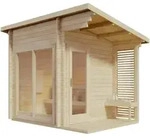 FinnTherm Gartensauna, Natur, Holz, 3-Sitzer, 1 F&auml;cher, Rechteckig,...