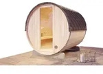 FinnTherm Fasssauna, Natur, Holz, Rund, 199x215x220 cm, Freizeit, Wellness,...