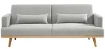 Vente-Unique Schlafsofa, Hellgrau, Textil, Uni, 3-Sitzer, 216x85x89 cm,...