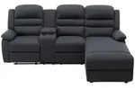 Vente-Unique Relaxsofa, Anthrazit, Textil, Uni, 4-Sitzer, 231x102x172 cm,...