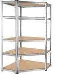 tectake Schwerlastregal, Silber, Metall, Rechteckig, 89.5x180x89.5 cm, Freizeit,