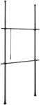 Wenko Inneneinteilung, Schwarz, Metall, Kunststoff, 75x165x11 cm, Schlafzimmer,
