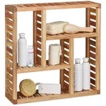 Relaxdays Wandregal, Hellbraun, Holz, 50x50x15 cm, Wohnzimmer, Regale,...