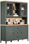 Trendteam Buffetschrank, Gr&uuml;n, Holzwerkstoff, 146x146x198 cm, K&uuml;chen,