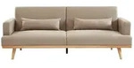 Vente-Unique Schlafsofa, Beige, Textil, Uni, 3-Sitzer, 216x85x89 cm, Wohnzimmer,