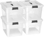Juskys Aufbewahrungsbox, Wei&szlig;, Kunststoff, 33x26x45 cm, Ordnen & Aufbewahren,