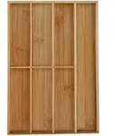 Relaxdays Besteckkasten, Hellbraun, Holz, Holzwerkstoff, 30.5x4.5x44.5 cm,