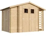 Timbela Holzhaus, Beige, Holz, 328x218x206 cm, Aufbewahrung & Schutzh&uuml;llen,