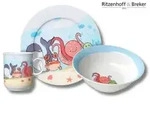 Ritzenhoff Breker Kindergeschirrset Waldtiere, Mehrfarbig, Keramik, 3-teilig,