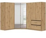 Rauch M&ouml;bel Eckkleiderschrank, Eiche Artisan, Holzwerkstoff, 8 F&auml;cher, 2