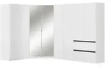 Rauch M&ouml;bel Eckkleiderschrank, Wei&szlig;, Holzwerkstoff, 8 F&auml;cher, 2 Schublade(n)