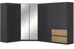 Rauch M&ouml;bel Eckkleiderschrank, Grau, Eiche Artisan, Holzwerkstoff, 8 F&auml;cher, 2